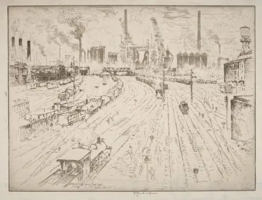Tracks, Oberhausen, by Joseph Pennell