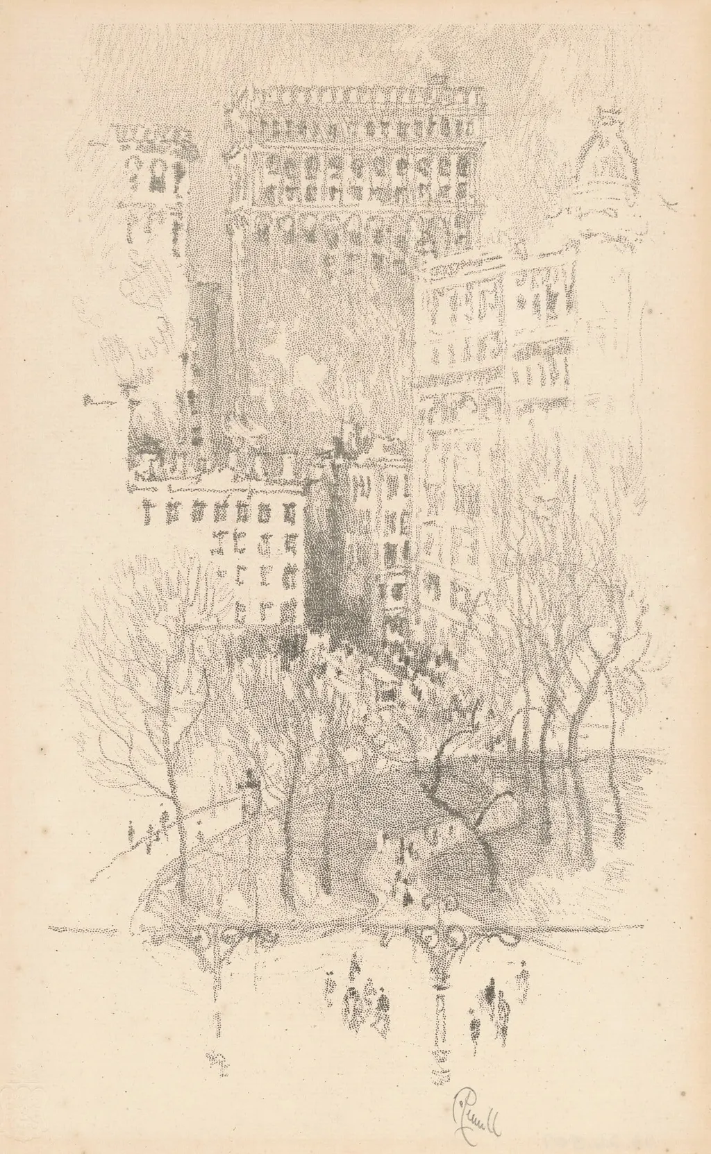 Union Square, by Joseph Pennell, ink, 1904
