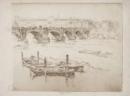Waterloo Bridge and Somerset House, by Joseph Pennell