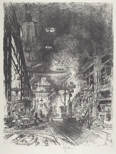 Within the Furnaces, by Joseph Pennell