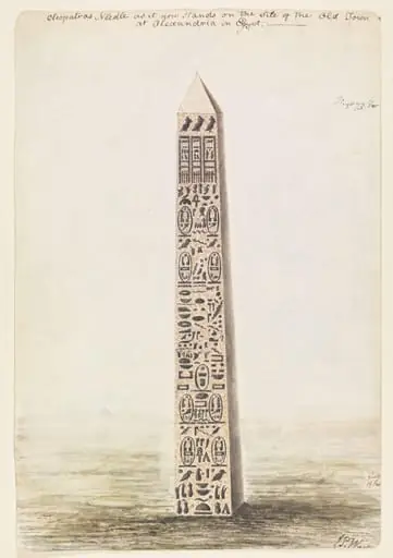 Cleopatras Needle as it now Stands on the Site of the Old Town at Alexandria in Egypt, by Joseph Pitt Warton