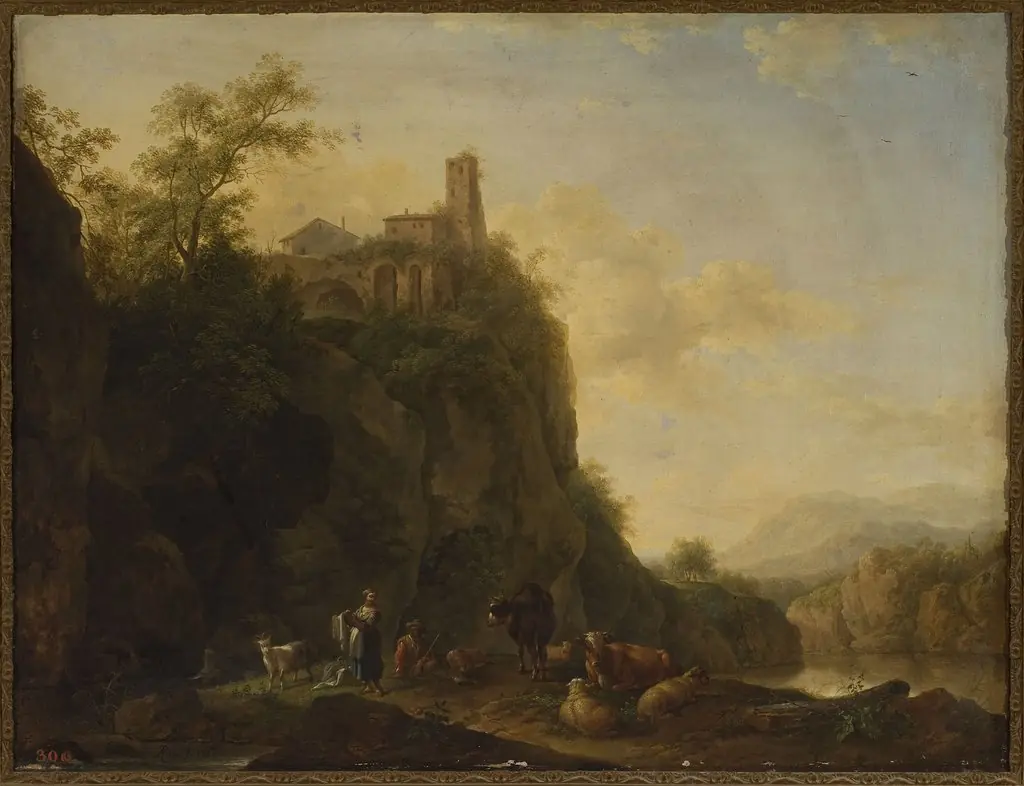Mountain landscape with cattle, by Joseph Roos