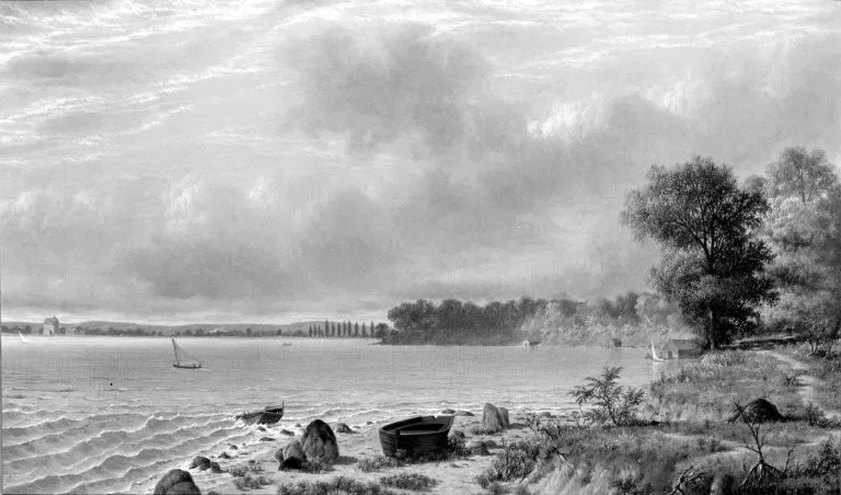 Lake Mendota, Madison, Wisconsin, by Joseph Rusling Meeker, oil, 1870