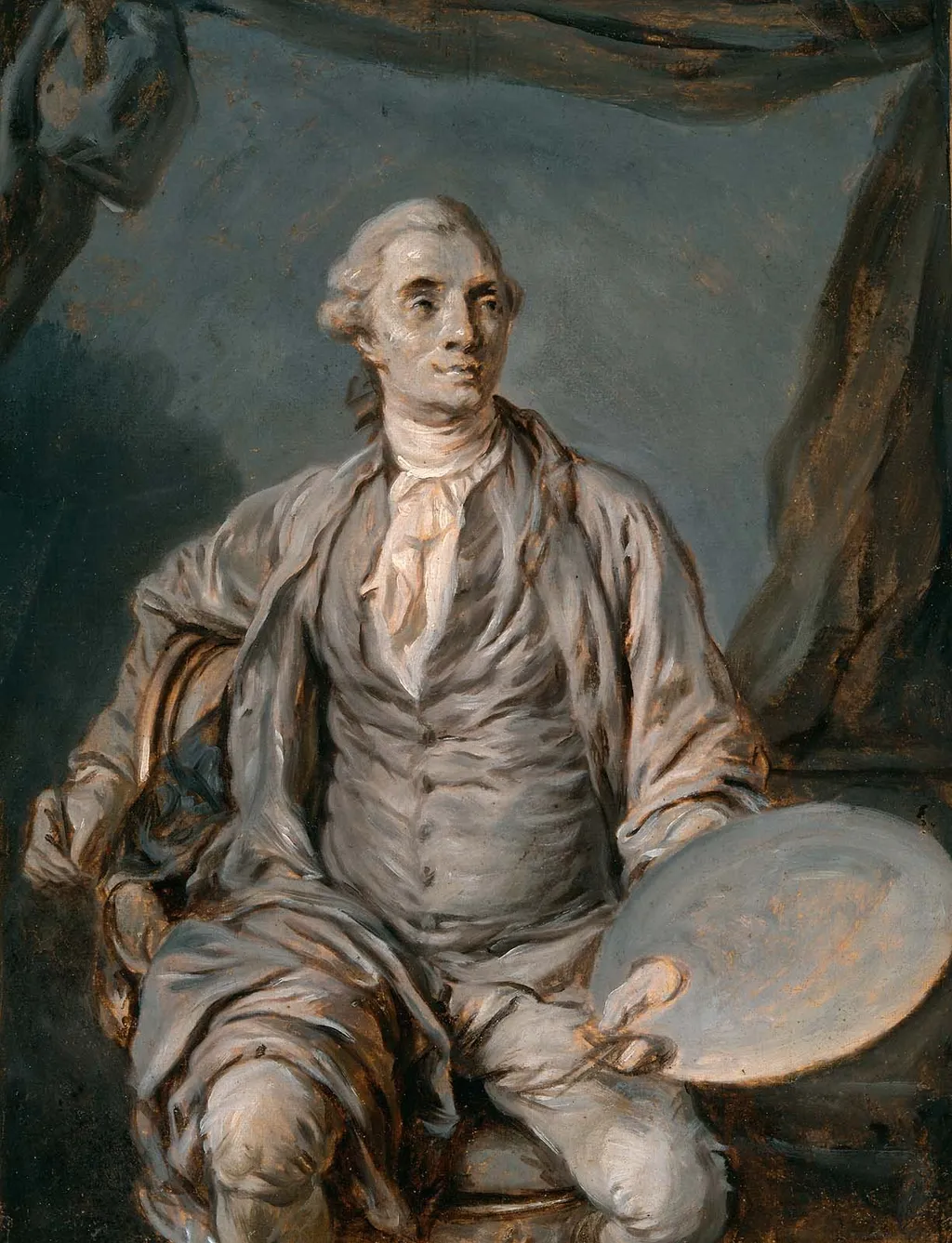 Joseph-Marie Vien with Palette, by Joseph Siffred Duplessis, unspecified, 1773