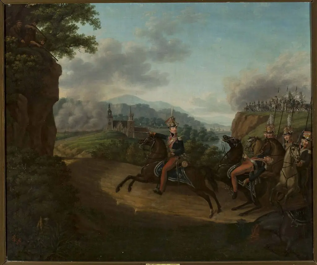 Kozietulski leading a squadron in the Somossiera Gorge, by Joseph Sonntag