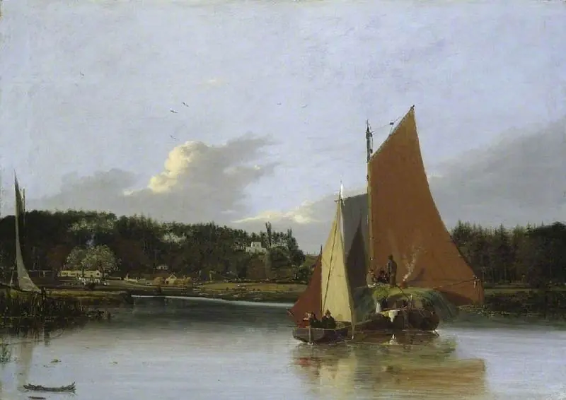 Boats on the Yare near Bramerton, Norfolk, by Joseph Stannard