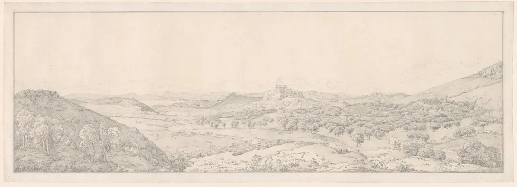 Panorama toward Athens from the Garden of Aphrodite, by Joseph Thürmer, graphite, 1818
