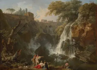 The Waterfalls at Tivoli, with the Villa of Maecenas, by Joseph Vernet