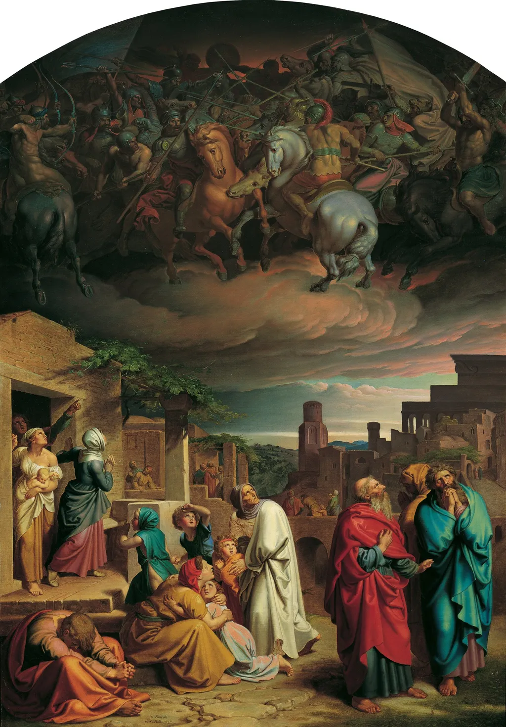 Vision of the Inhabitants of Jerusalem Before the Conquest of the City by Antiochus IV Epiphanes, by Joseph von Führich, oil, 1844