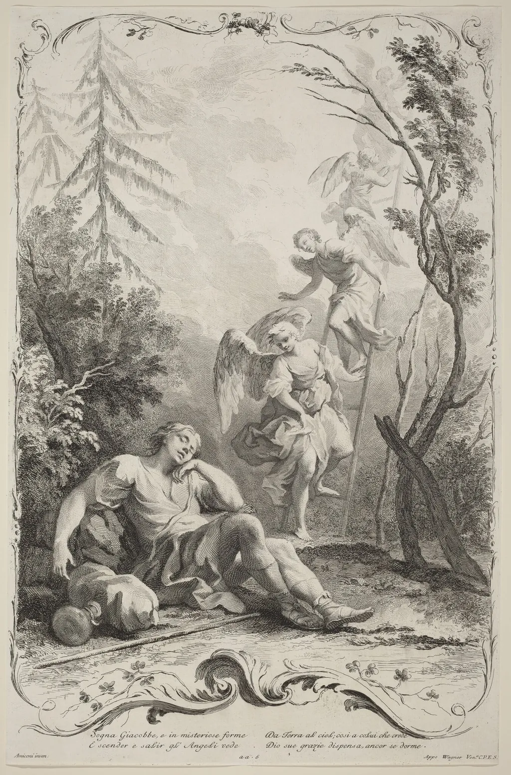 Jacob's Ladder, by Joseph Wagner, ink, 1745