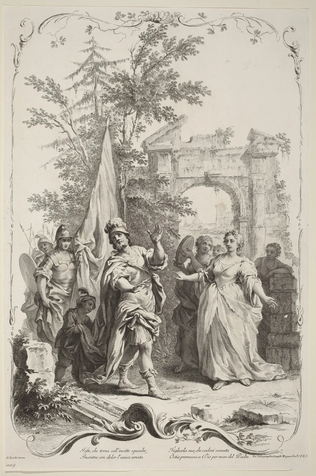 Jephthah and His Daughter, by Joseph Wagner, ink, 1745