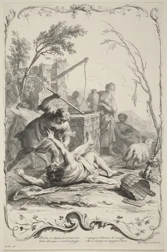Moses Striking a Shepherd, by Joseph Wagner
