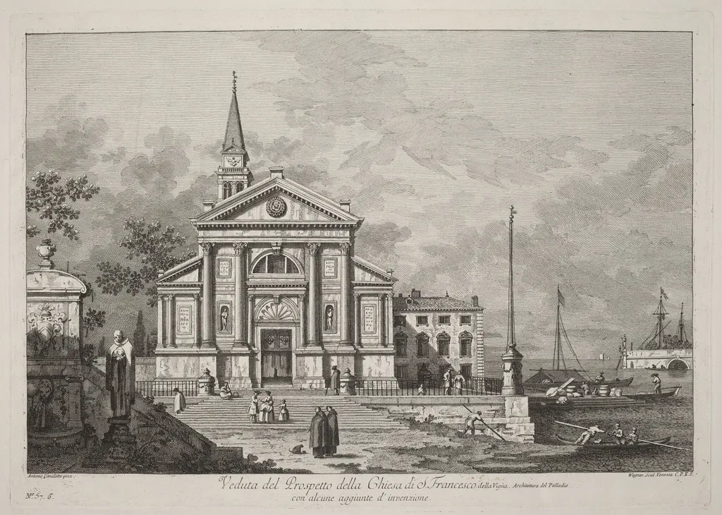 Veduta del Prospetto della Chiesa del S. Francesco, by Joseph Wagner, ink, 1742
