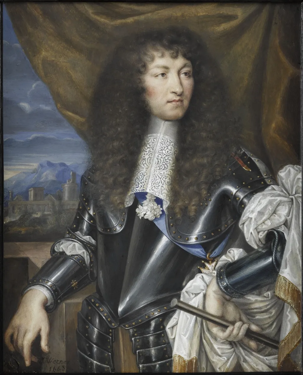 Louis XIV in Armor, by Joseph Werner the Younger, gouache, 1663