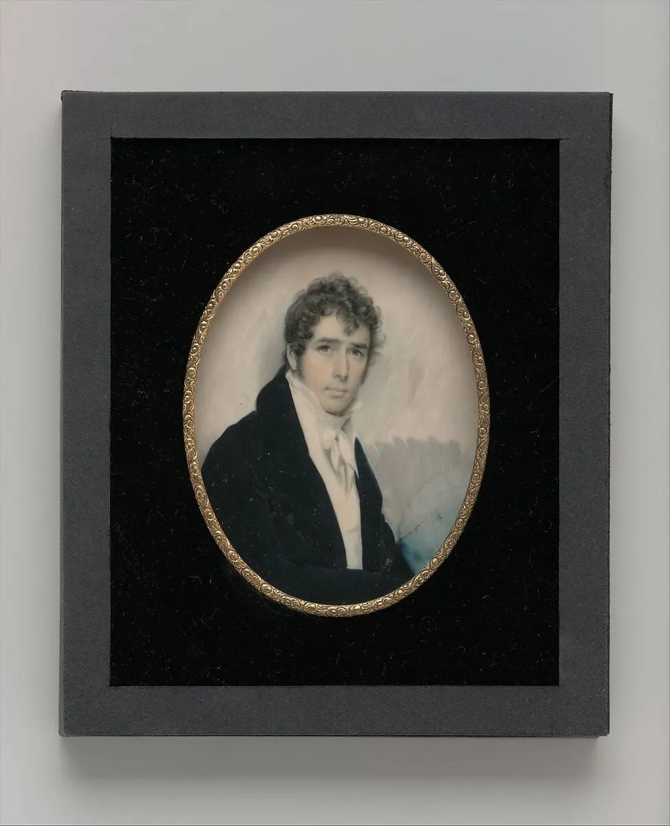 Self-portrait, by Joseph Wood, watercolor, 1810