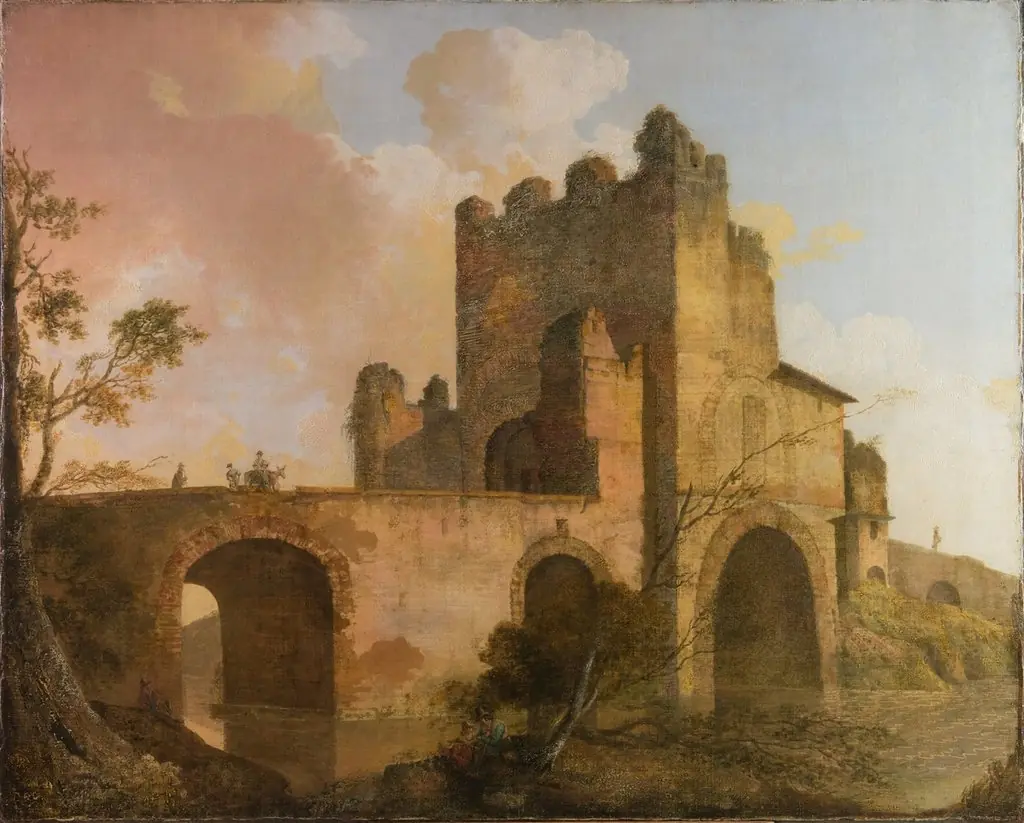 A View of the Ponte Nomentano, near Rome, by Joseph Wright of Derby