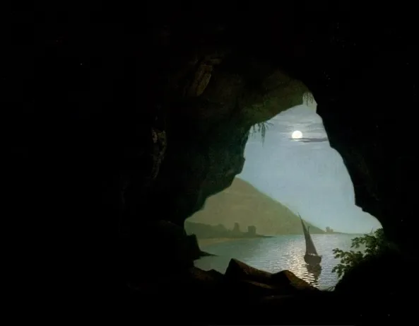 Grotto in the Gulf of Salerno, by Joseph Wright of Derby, oil, 1793