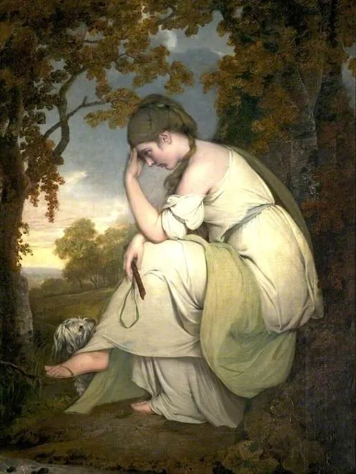 Maria and Her Dog 'Silvio', by Joseph Wright of Derby, oil, 1791