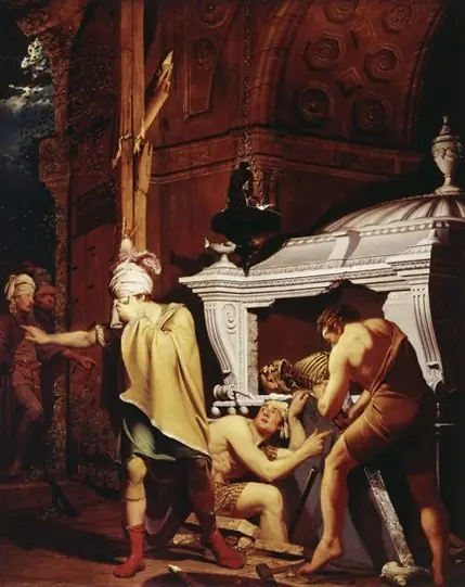 Miravan Breaking Open the Tomb of his Ancestors, by Joseph Wright of Derby