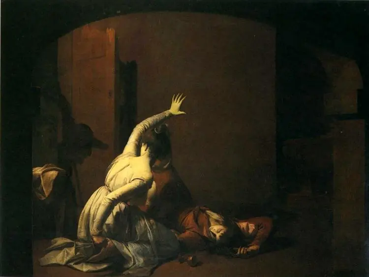 Romeo and Juliet: the Tomb Scene, by Joseph Wright of Derby