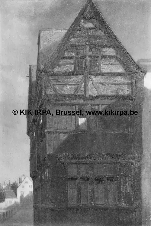 Sixteenth–Century Wooden Façade on Groenplaatsstraat in Antwerp, by Josephus Laurentius Dyckmans