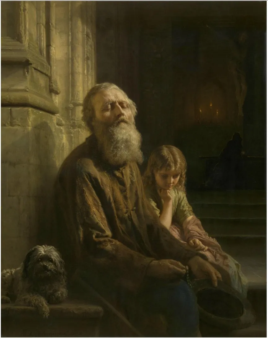 The Blind Beggar, by Josephus Laurentius Dyckmans, oil, 1852