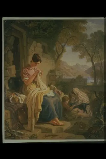 A Scottish peasant girl embroidering muslin at Luss, Loch Lomond, by Joshua Cristall