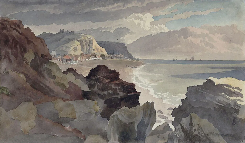 Hastings Beach, by Joshua Cristall, watercolor, 1820