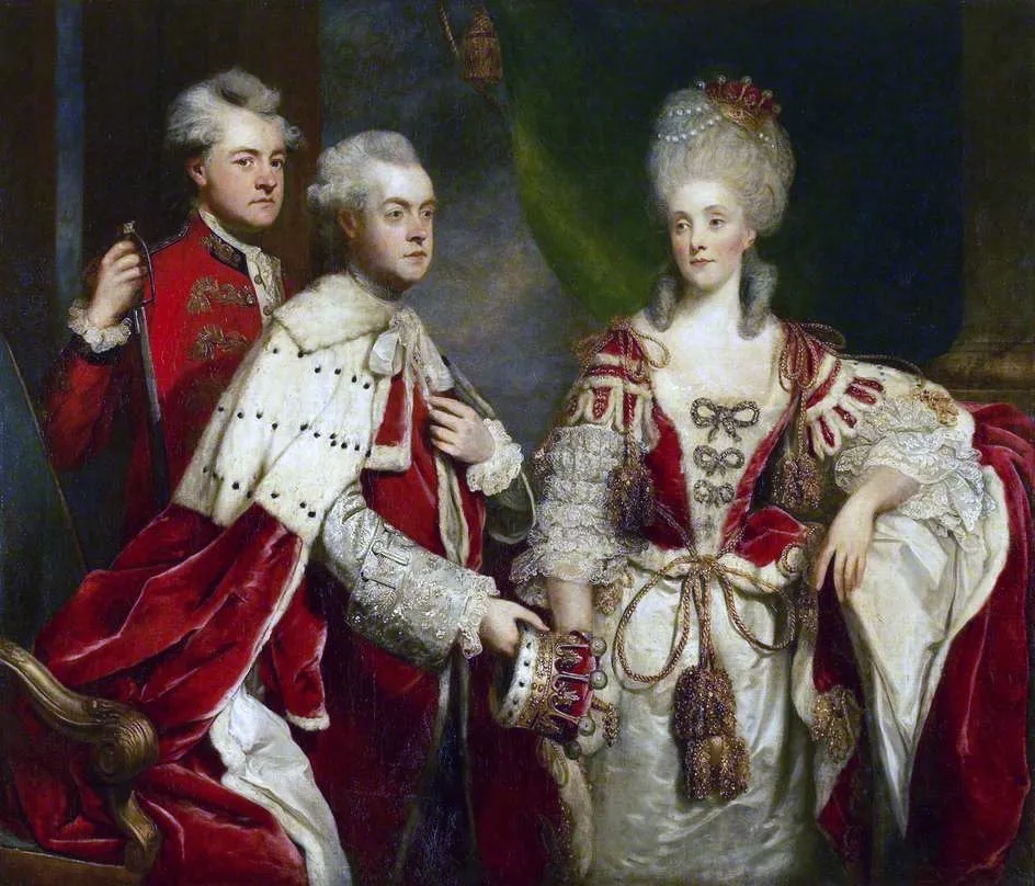 George, 2nd Earl Harcourt, his wife Elizabeth, and brother William, by Joshua Reynolds, oil, 1790