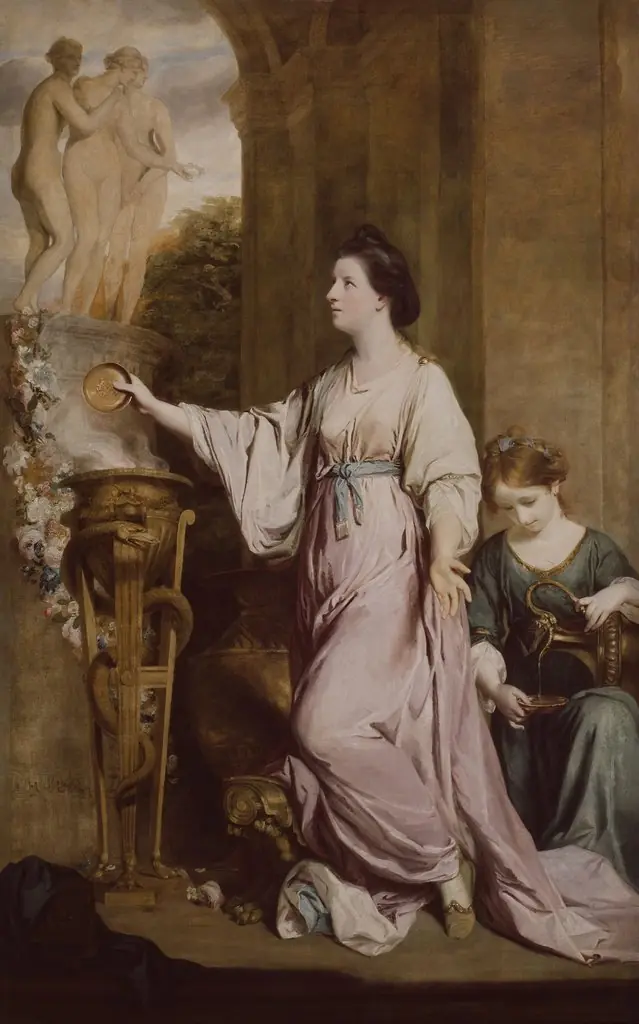 Lady Sarah Bunbury Sacrificing to the Graces, by Joshua Reynolds