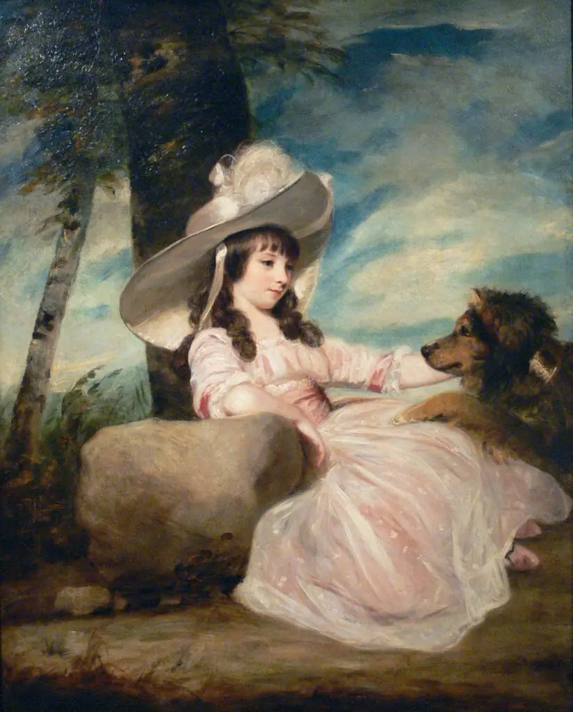 Portrait of Miss Anna Ward with Her Dog, by Joshua Reynolds