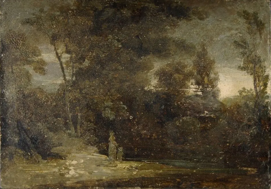 Figure by a wooded Stream, by Joshua Shaw