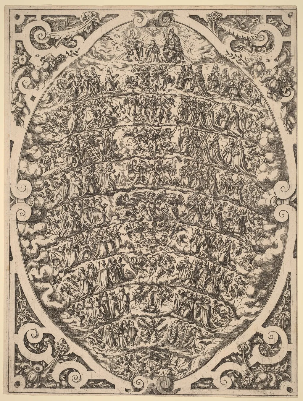 The Hierarchy of the Heavens, by Jost Amman, ink, 1579