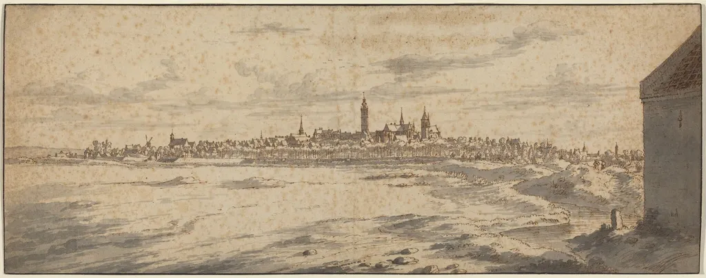 View of Mons, Belgium, by Josua de Grave, ink, 1682