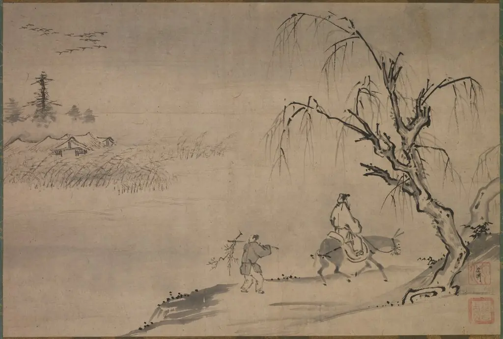 Chinese Literatus in an Autumn Landscape, by Josui Sōen