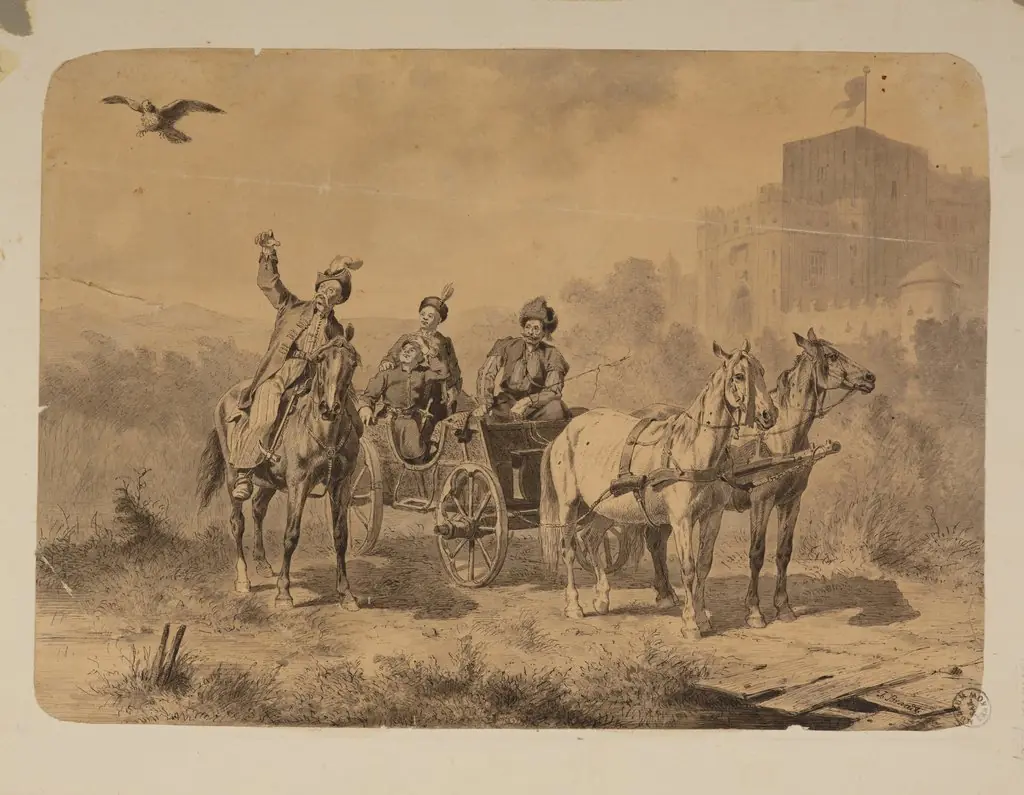 Hunt with a falcon, by Józef Brandt