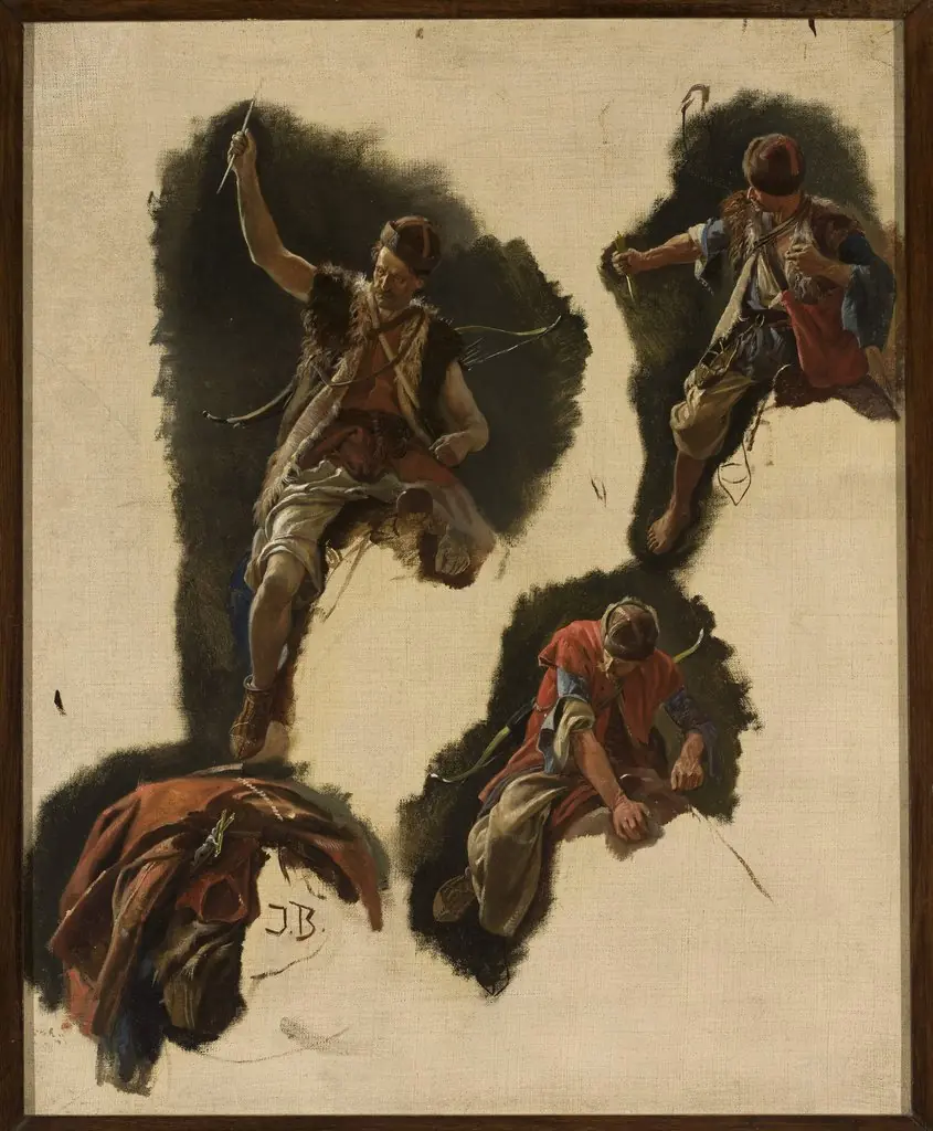 Studies of figures for the painting “Tartars’ flight”, by Józef Brandt
