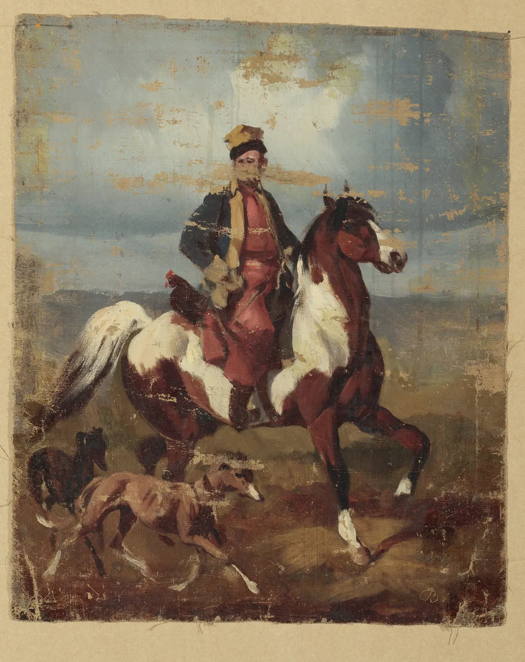 Mohort on horseback with greyhounds, by Józef Brodowski the Elder, oil
