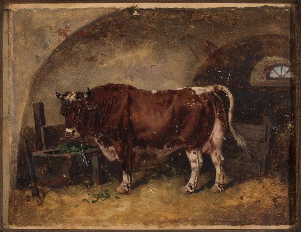 Ox in the barn, by Józef Brodowski the Elder