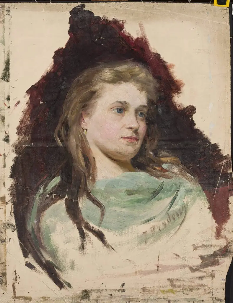 Portrait of a young woman, sketch, by Józef Brodowski the Elder