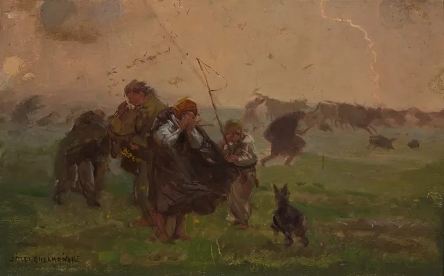 Before the storm, sketch for the painting “Storm”
