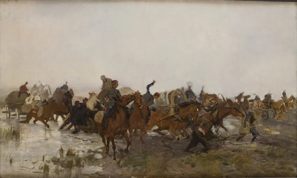 Cossacks in the March, by Józef Chełmoński, oil, 1890