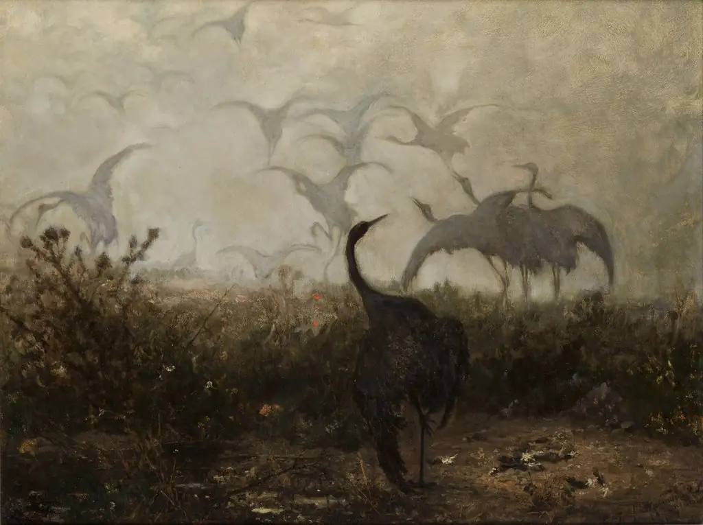 Cranes, by Józef Chełmoński