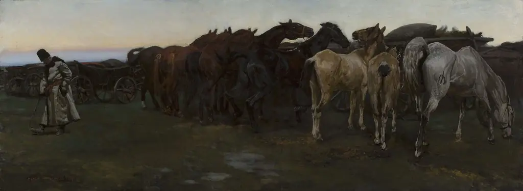 Horses at rest, by Józef Chełmoński