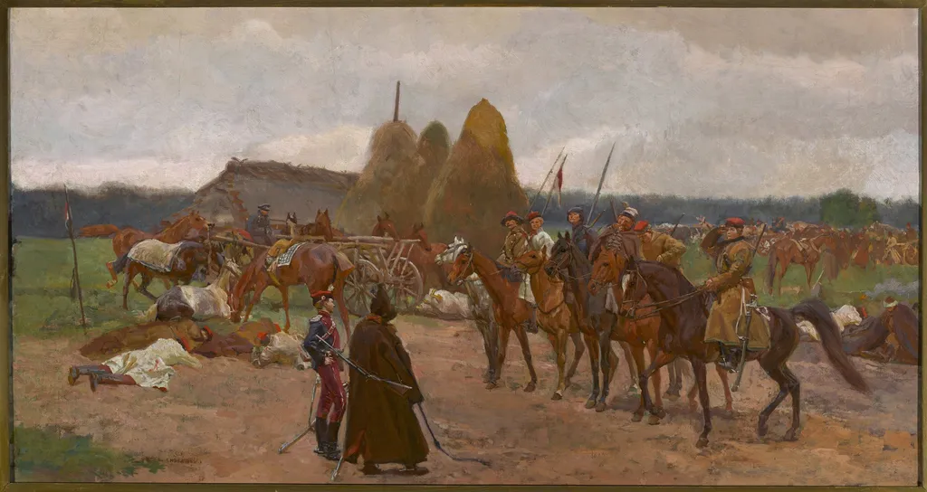 Insurrection episode, by Józef Chełmoński, oil, 1892