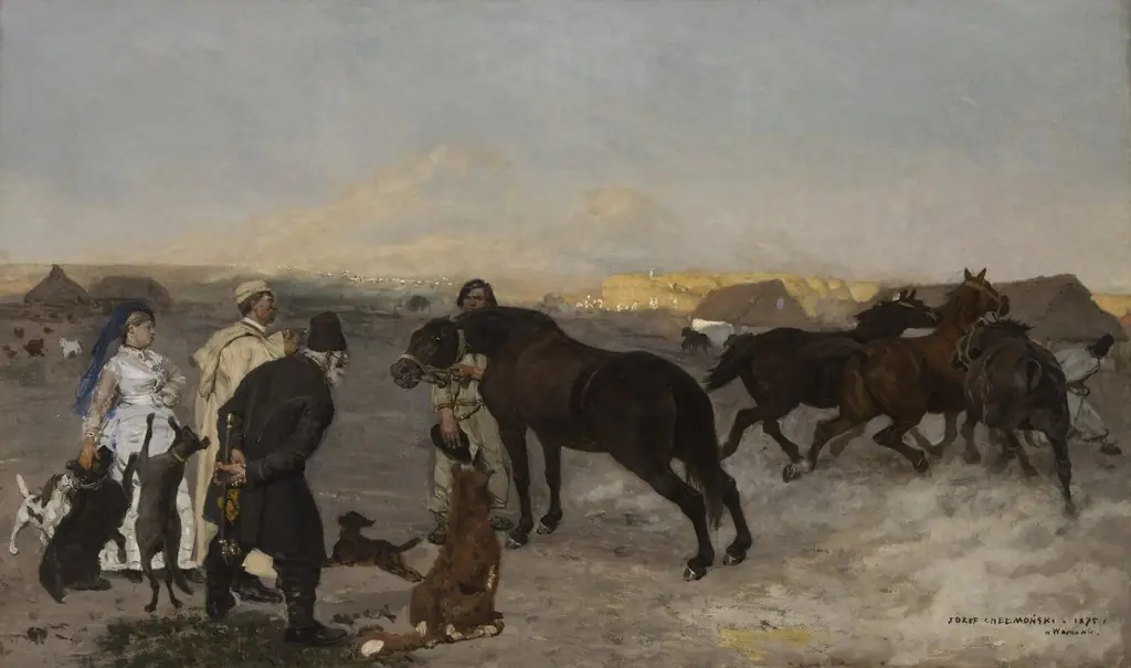 On the Farm, by Józef Chełmoński, 1875