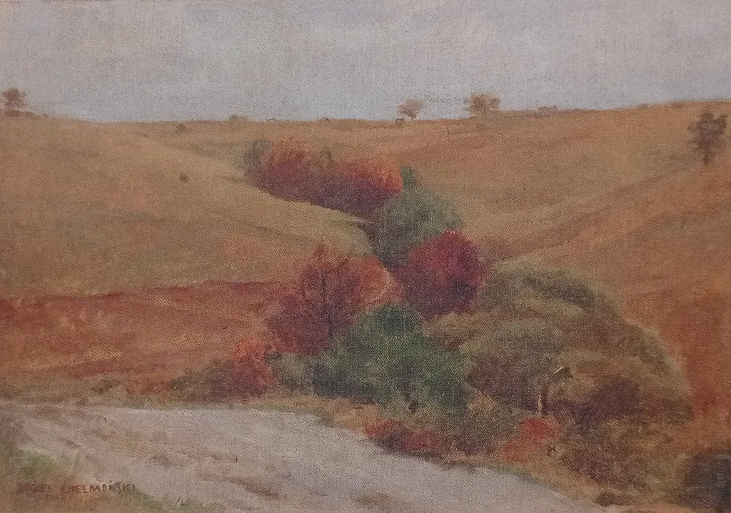 Rivulet in a Valley, by Józef Chełmoński, oil, 1902