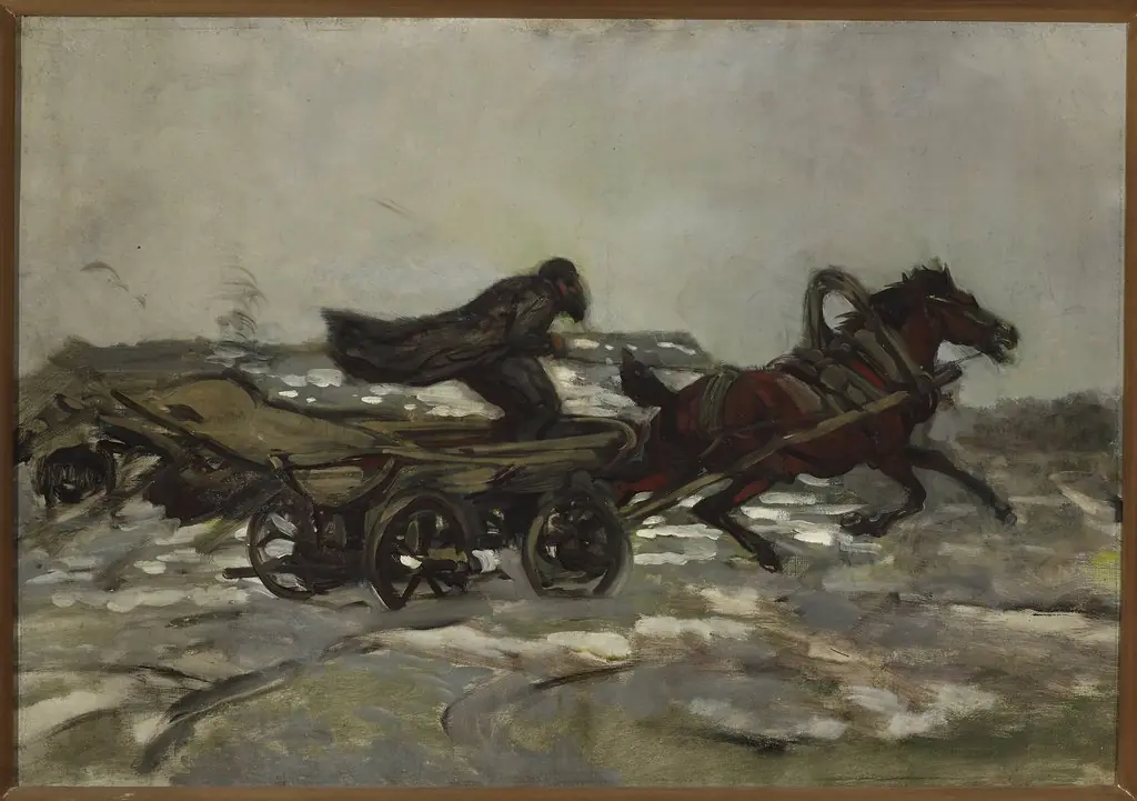 Rushing cart driven by a Jew