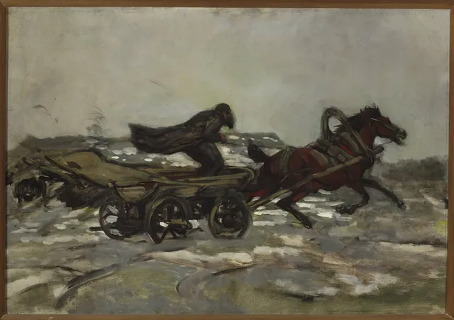 Rushing cart driven by a Jew