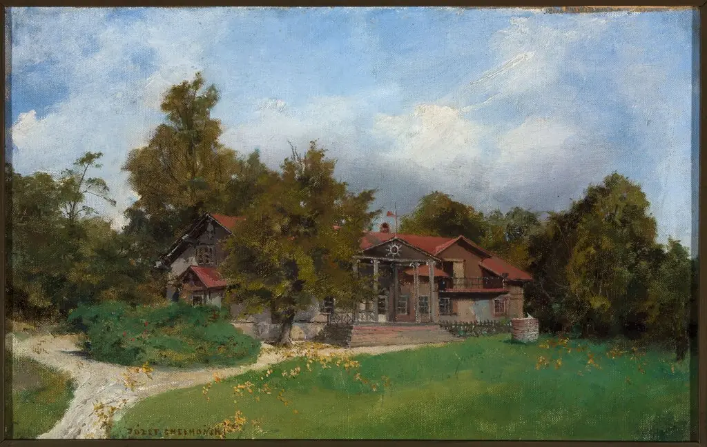 Villa in the garden – Kuklówka, by Józef Chełmoński